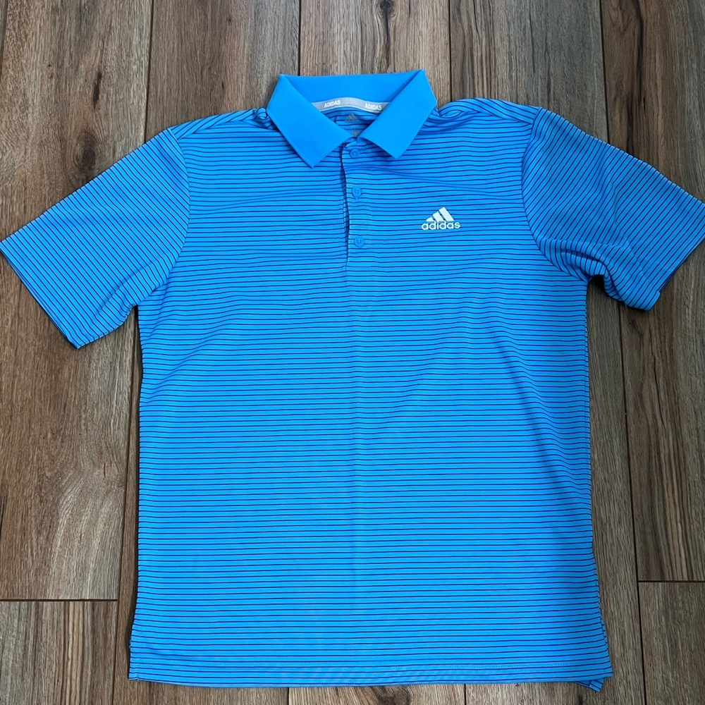Adidas Men's Performance Polo Shirt in Blue Stripes - Never worn